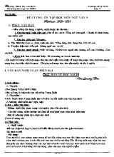 Đề cương ôn tập học kỳ II môn Ngữ văn Lớp 9 - Năm học 2018-2019 - Trường THCS Thị Trấn Ba Tri